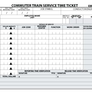 2225C-T Commuter Train Service Time Ticket