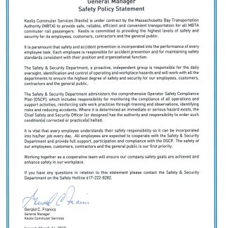 312 GM Safety/Security Policy Statement