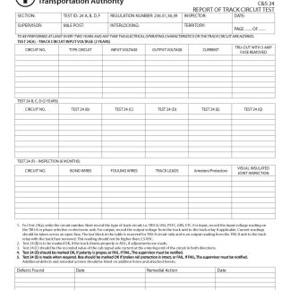 Report Of Track Condition CS-24 Rule