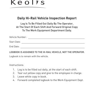 313 Daily Hi Rail Report