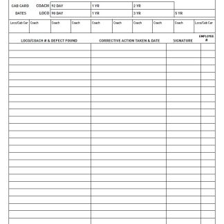 Maintenance & Repair Form (MR-1)