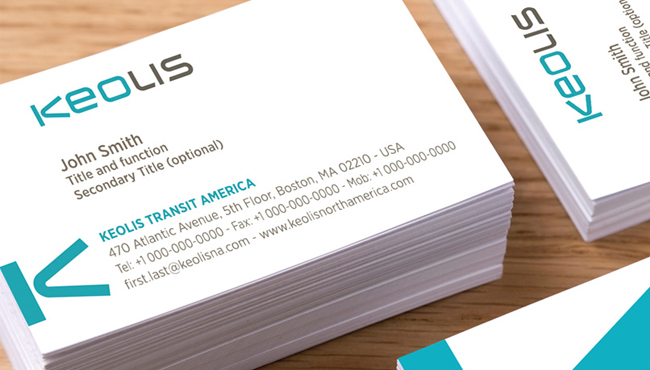 Keolis Transit America Custom Business Card preview